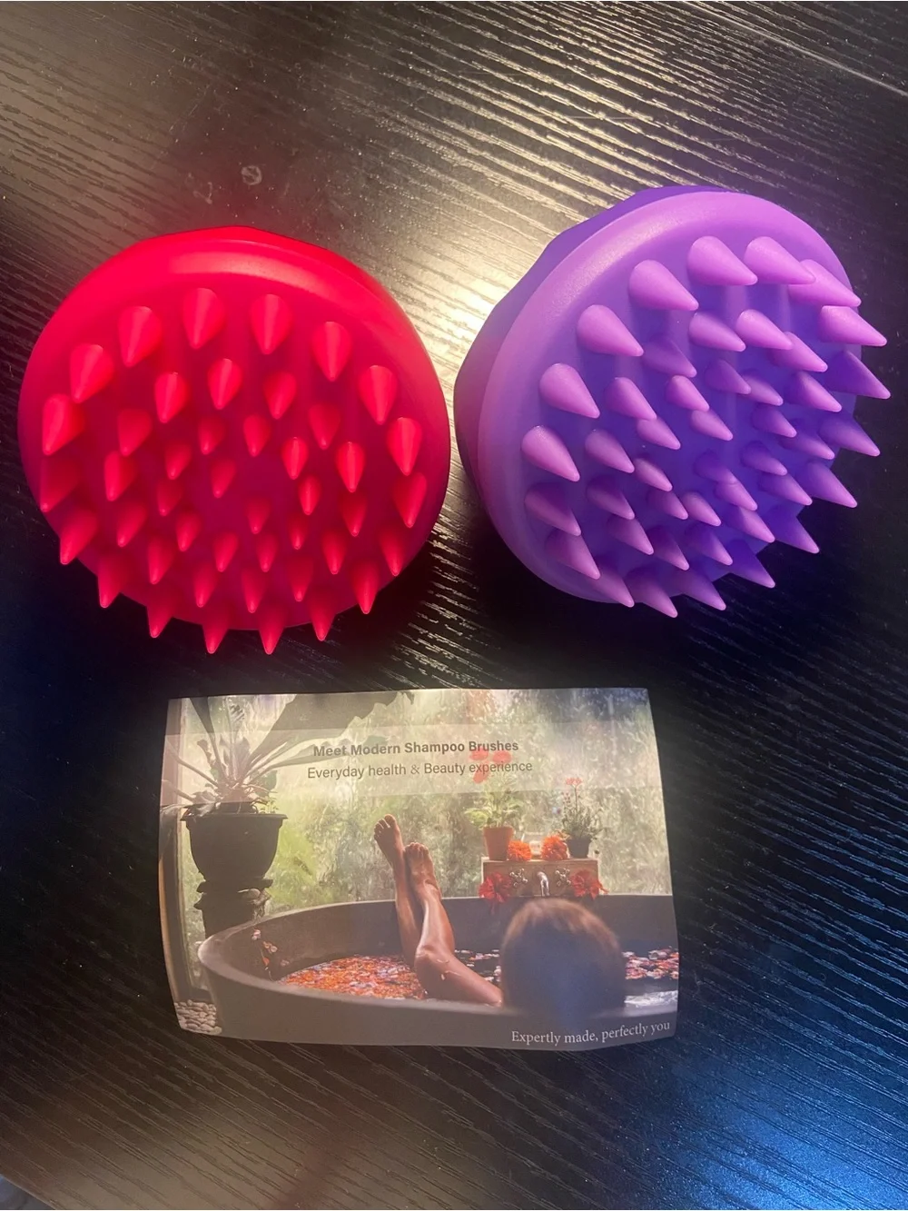 2 Pack Silicone Scalp Massager Set Shampoo Brushes for Scalp - Pink & Purple 🩷💜